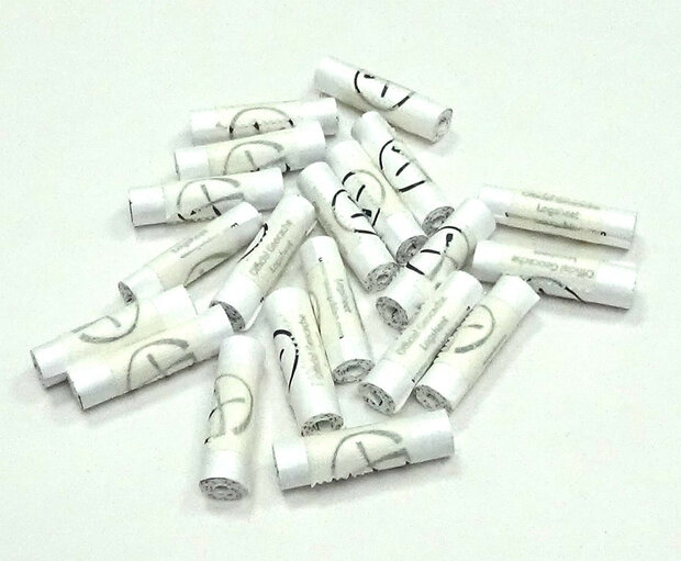 20 x Geocaching logrolls watervast papier 3x28cm