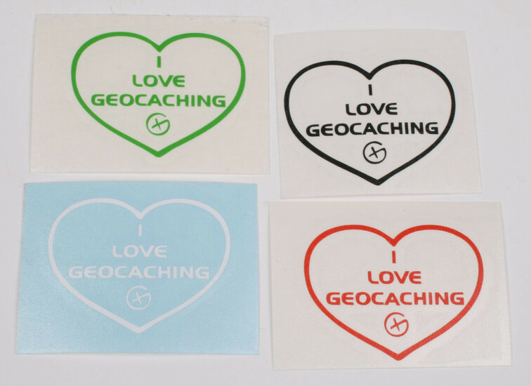 I Love Geocaching sticker 4 x 5 cm (decal)