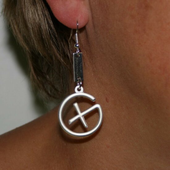 Geocaching - Oorbellen - hangend trackable - goud