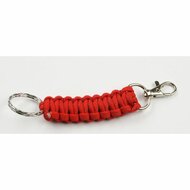 Paracord karabijnhaak met sleutelring - rood
