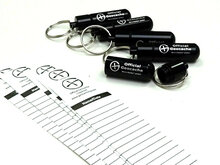 Set 5 x ronde Micro container, zwart + logsheets