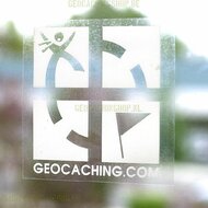Raam sticker (binnenkant) logo wit 12.5 x 12.5 cm
