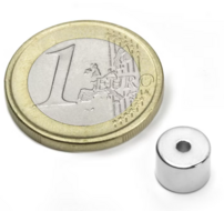 5 stuks 8 mm Rond x 6 mm hoog met 2 mm gat Neodym Magneten