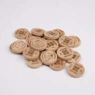 Wooden coin - eigen ontwerp aan 2 kanten