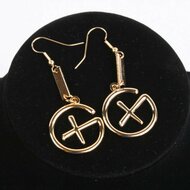 Geocaching - Oorbellen - hangend trackable - goud
