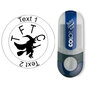 Heks - stempel met tekst, rond &Oslash; 25mm (Nr. 16)
