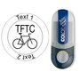 TFTC Fiets - Stempel met tekst, rond &Oslash; 25mm (Nr. 15)