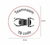 Log stempel TB - Printer - 24 mm rond met teamnaam