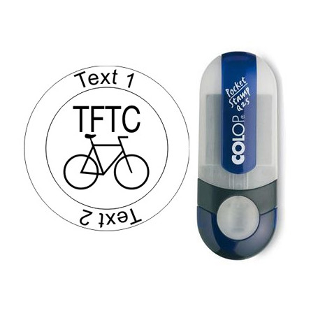 TFTC Fiets - Stempel met tekst, rond Ø 25mm (Nr. 15)