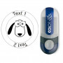 Doggy Crazy - stamp with text, round Ø 25mm (Nr. 52)