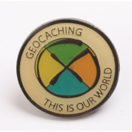 Pin - Geocaching: This is our World, black nickel