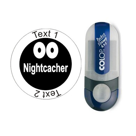 Nightcacher - stamp with text, round Ø 25mm (Nr. 64)