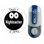 Nightcacher - stempel met tekst, rond Ø 25mm (Nr. 64)