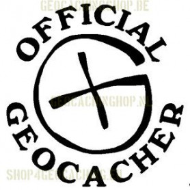 Official Geocacher Sticker 7,5 cm wit