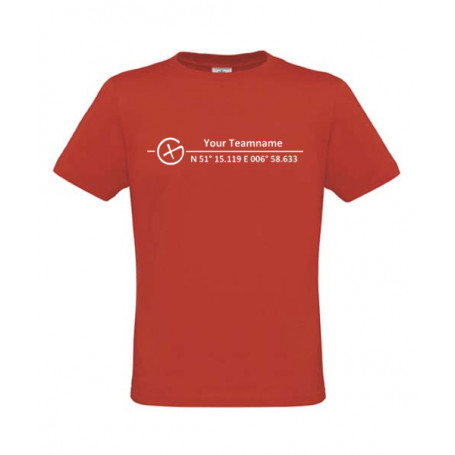 Logo + Koordinaten, T-shirt (rot)