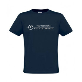 Logo + Koordinaten, T-Shirt (blau)