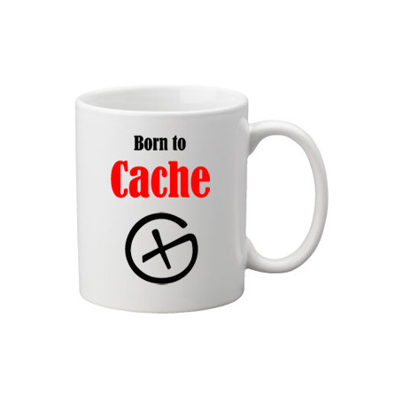 Born to Cache - Geocaching Tee + Kaffeebecher