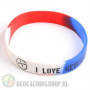 Wristband - Geocaching, this is our world Red-white-blue