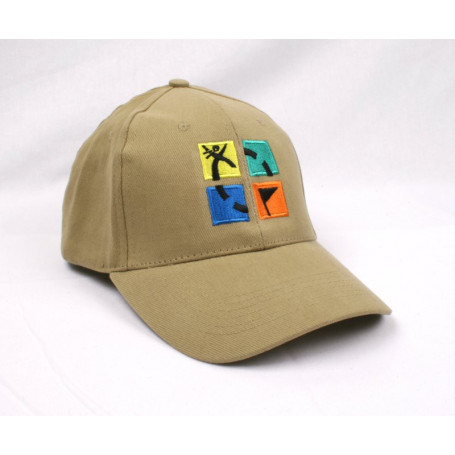 Hat, khaki with geocaching logo