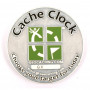 Cache Clock Geocoin - AS groen - LE