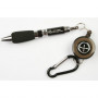 Pen, retractable with carabiner, black