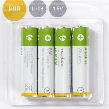 Alkaline batterij AAA | 1,5 V | 4 stuks