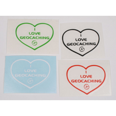 I Love Geocaching sticker 4 x 5 cm (decal)