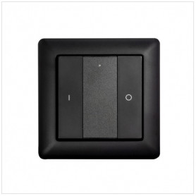 Wandschakelaar Z-Push Button 2 zwart - Heatit- Zwave