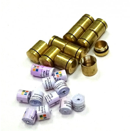 Set of 10 x nano Behälter brass + 10x nano logrol