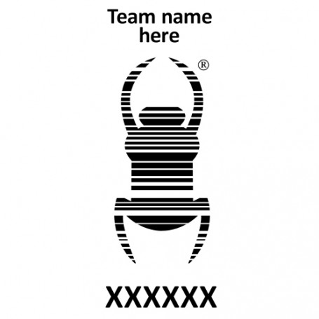 Travel bug Stamp - Pocket 14 x 38 - Own teamname