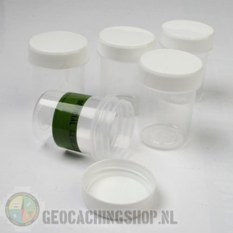 Micro container 40 ml witte dop (filmkoker formaat), 5 stuks