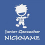 Junior Geocacher kinder t-shirt met naam (blauw)