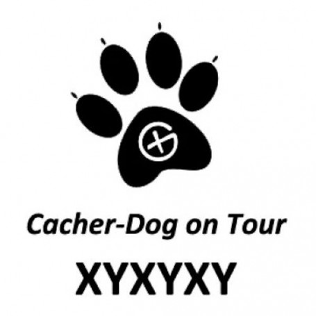 Cacher-Dog trackable sticker