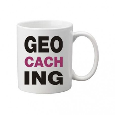 Kaffee + Teebecher: Geocaching letters Pink