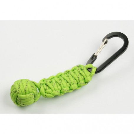 Paracord carabiner- monkey fist - green