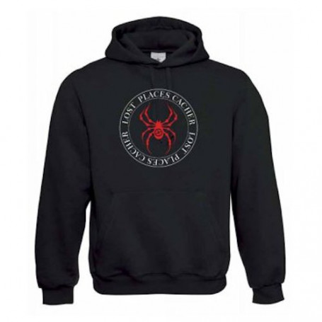 Hoody "Lost Places" - spin rood | Geocachingshop.nl