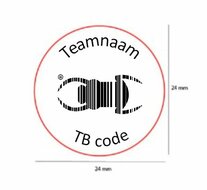 Log stempel TB - Printer - 24 mm rond met teamnaam