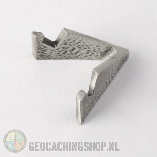 Geocoin standaard driehoek, antiek zilver